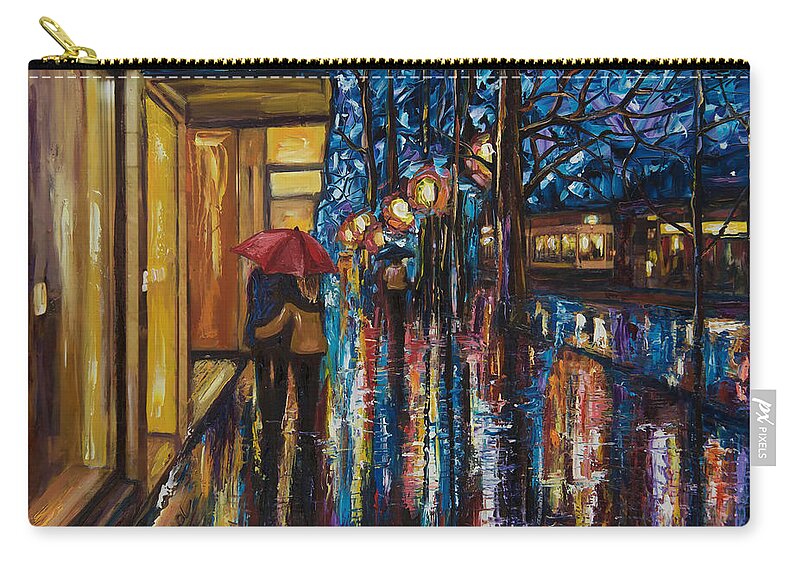  Oil Paints Zip Pouch featuring the painting Remember That September by Lena Owens - OLena Art Vibrant Palette Knife and Graphic Design