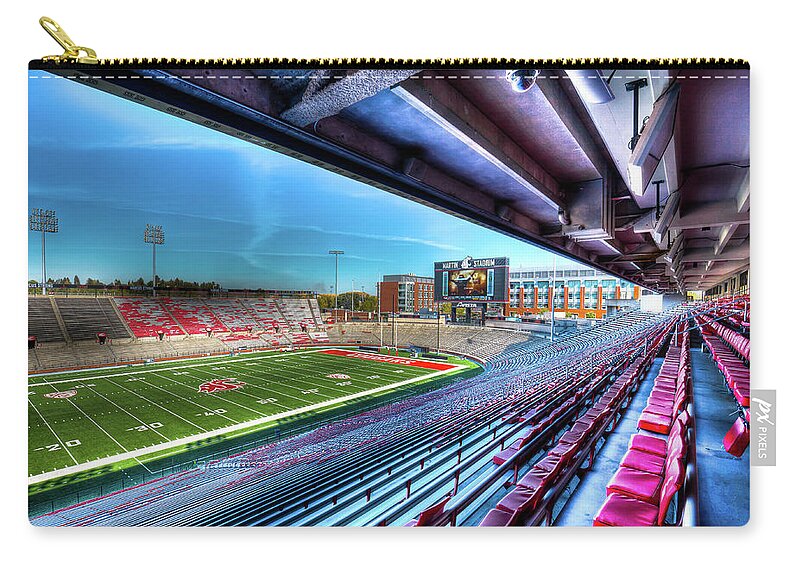 Renovated Martin Stadium Zip Pouch featuring the photograph Renovated Martin Stadium by David Patterson
