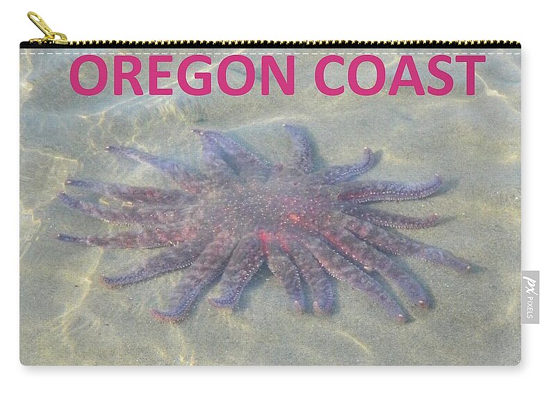 Sunflower Starfish Zip Pouch featuring the photograph Rescued Sunflower Starfish by Gallery Of Hope 