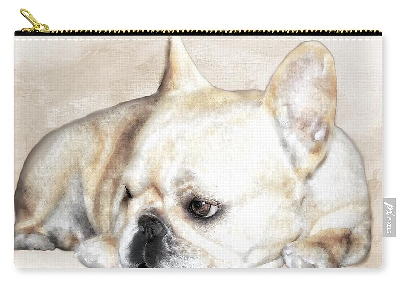 Resting Awareness Zip Pouch featuring the painting Resting Awareness by Barbara Chichester
