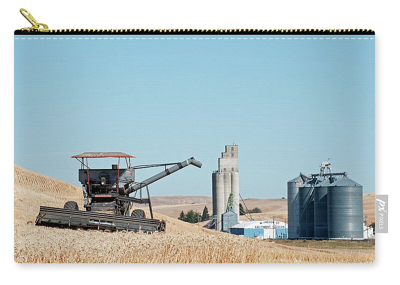Thrashing Bee Zip Pouch featuring the photograph Retired Combine by Doug Davidson