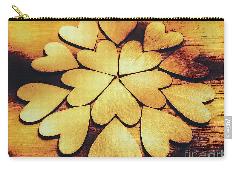 Love Zip Pouch featuring the photograph Retro heart connection by Jorgo Photography