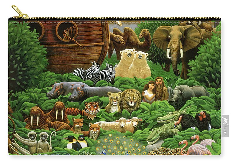Noah's Ark Zip Pouch featuring the painting Return of the Ark by Chris Miles