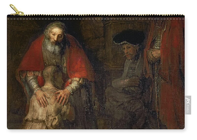 Return Zip Pouch featuring the painting Return of the Prodigal Son by Rembrandt Harmenszoon van Rijn