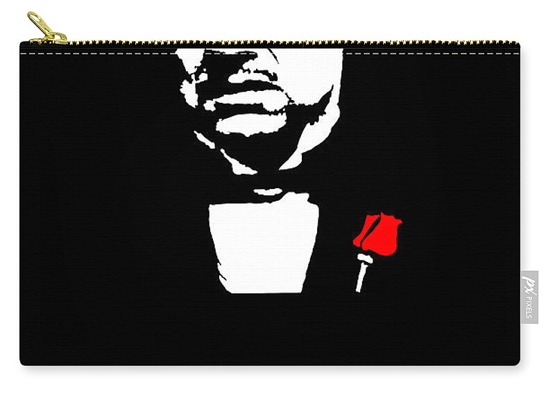 Vito Corleone Zip Pouch featuring the painting Revenge Is A Dish Best Served Cold - The Godfather Poster by Beautify My Walls