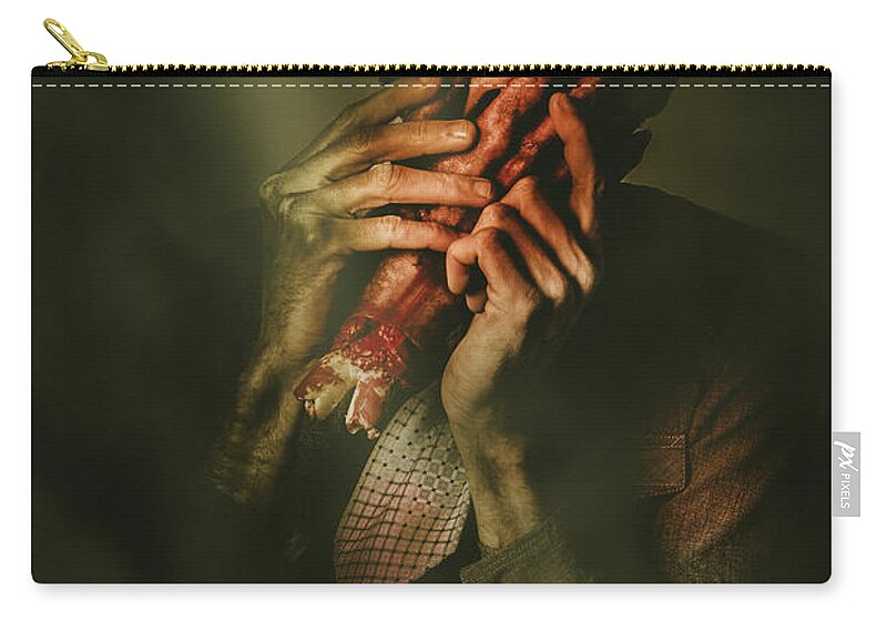 Horror Zip Pouch featuring the photograph Revenge of the nerd by Jorgo Photography
