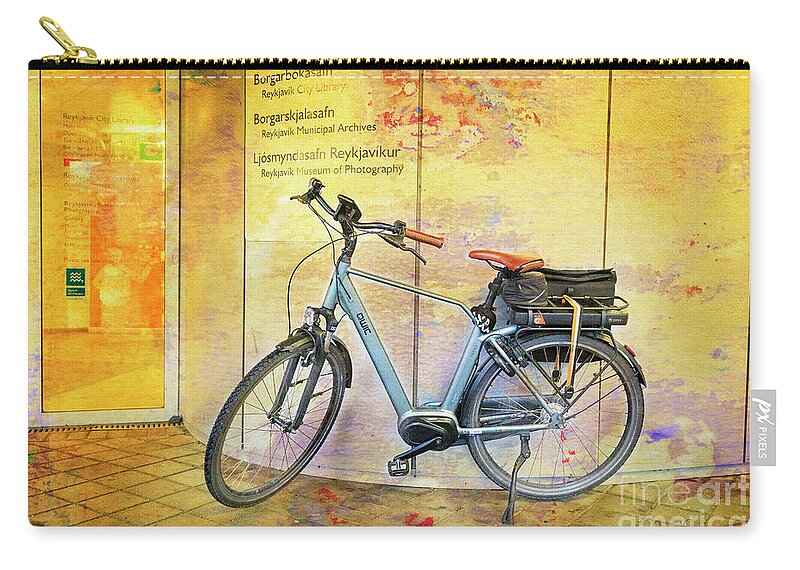 Iceland Zip Pouch featuring the photograph Reykjavik Museum of Photography Bicycle by Craig J Satterlee
