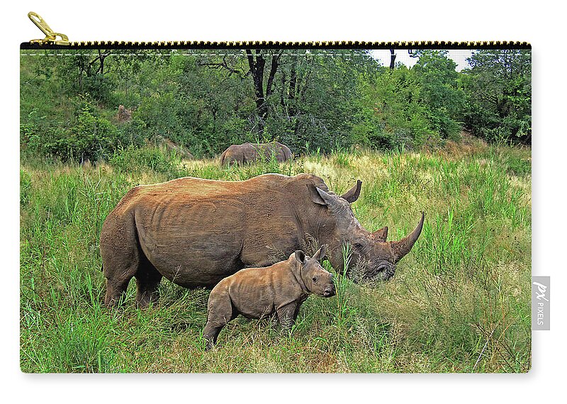 Rhinoceros Carry-all Pouch featuring the photograph Rhinoceros by Richard Krebs
