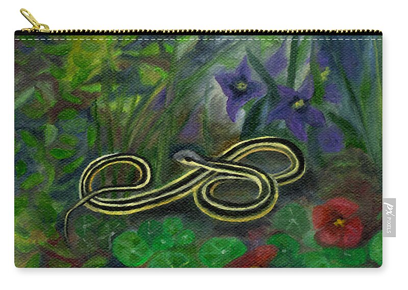 Flowers Zip Pouch featuring the painting Ribbon Snake by FT McKinstry