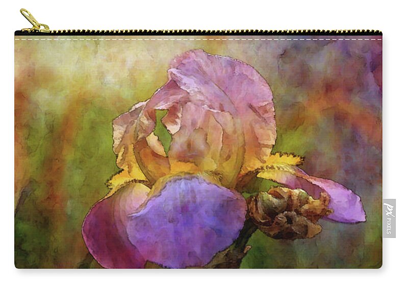 Impressionist Zip Pouch featuring the photograph Rich Purple Irises 0056 IDP_22 by Steven Ward