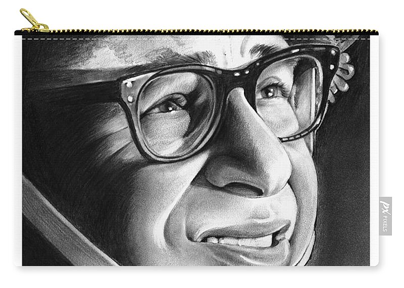 Rick Moranis Zip Pouch featuring the drawing Rick Moranis by Greg Joens