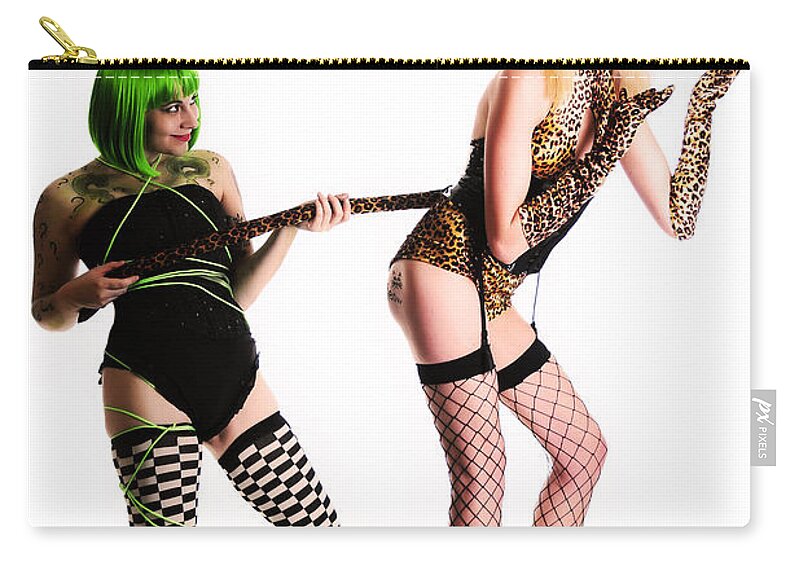 Fetish Photographs Zip Pouch featuring the photograph Riddler on my tail by Robert WK Clark