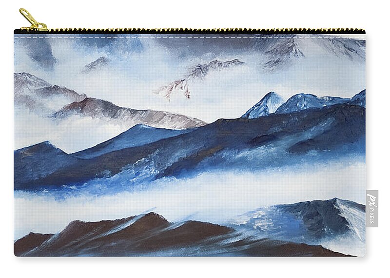 Landscape Zip Pouch featuring the painting Ridgelines by Terry R MacDonald