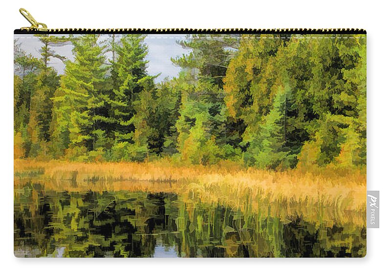 Door County Zip Pouch featuring the painting Ridges Sanctuary Reflections by Christopher Arndt