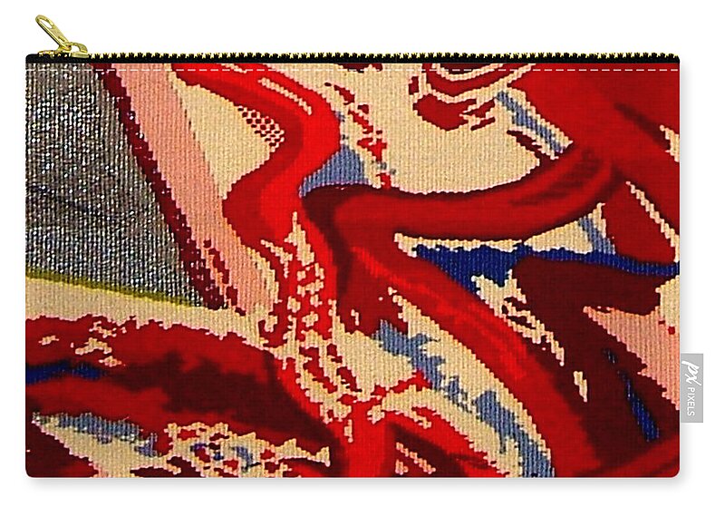 Abstract Zip Pouch featuring the photograph Riding the D Train detail one by Dick Sauer