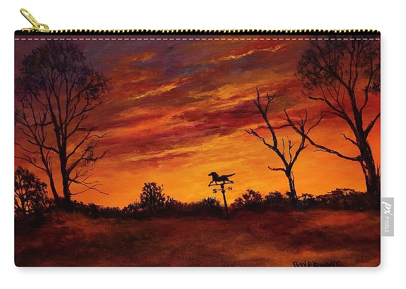 Sunset Zip Pouch featuring the painting Riding the Wind by Rand Burns