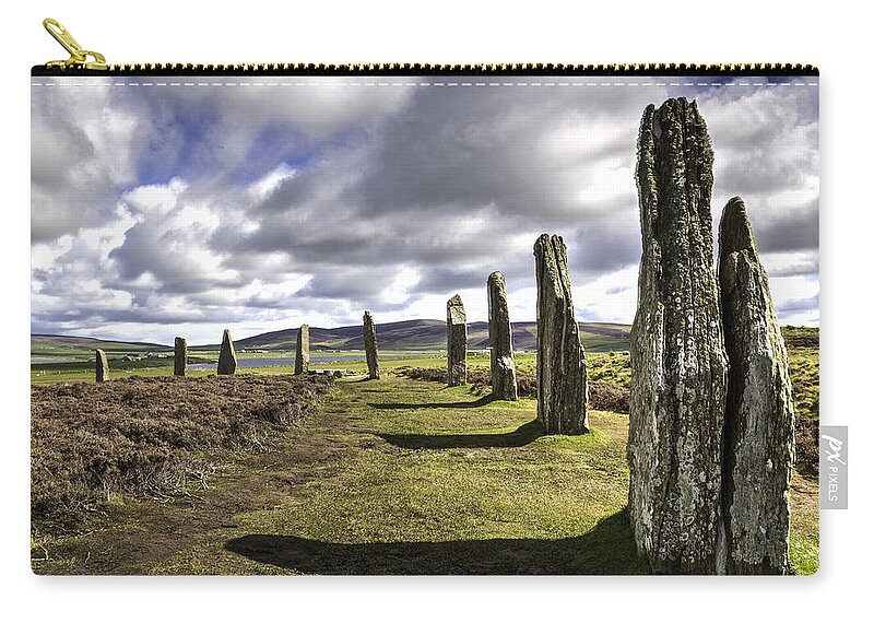 Ring Of Brodgar Zip Pouch featuring the photograph Ring of Brodgar by Fran Gallogly