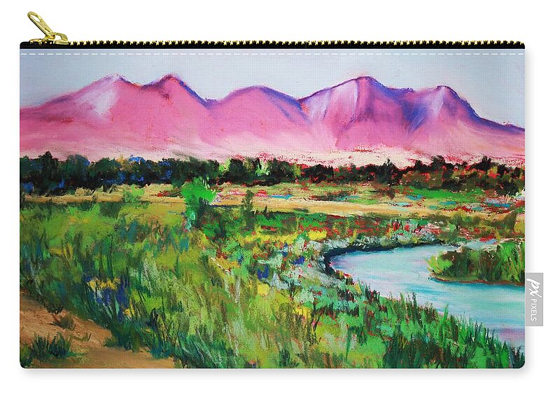 Country Club Road Zip Pouch featuring the painting Rio on Country Club by Melinda Etzold