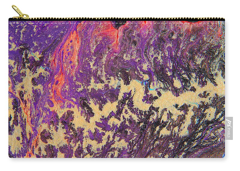 Abstract Painting Zip Pouch featuring the painting Rising Energy Abstract Painting by Julia Apostolova
