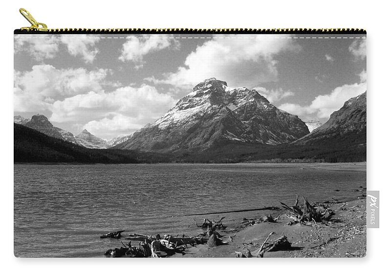 Rising Wolf Zip Pouch featuring the photograph Rising Wolf, Two Med Shoreline by Tracey Vivar