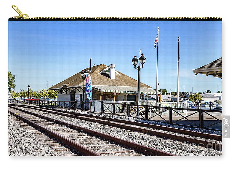 Rail Zip Pouch featuring the photograph River Front Dining by William Norton