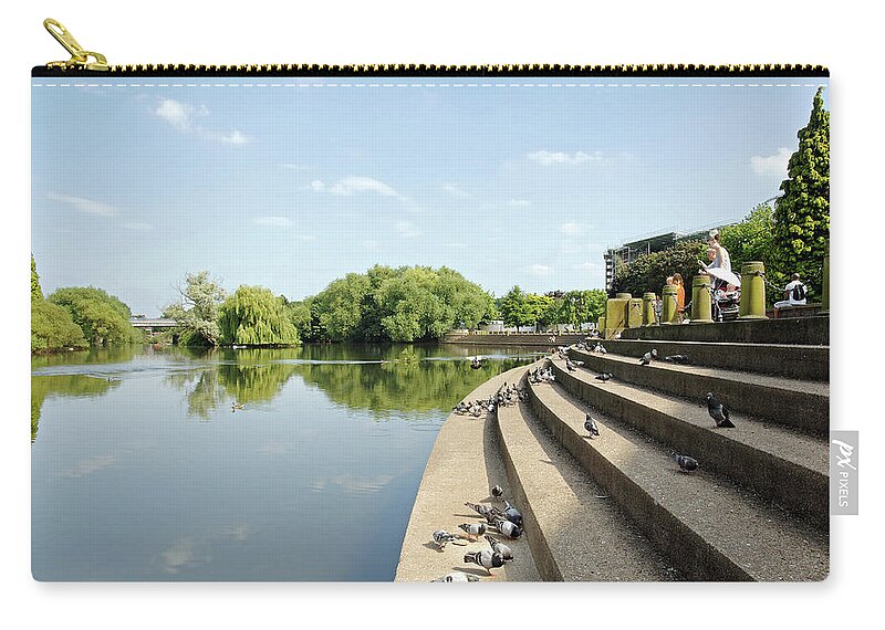 Europe Zip Pouch featuring the photograph River Gardens - Derby by Rod Johnson