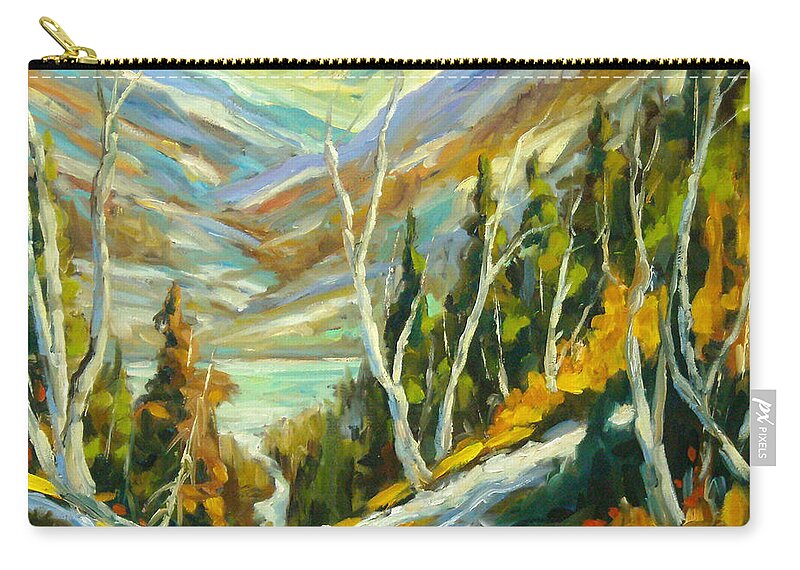 Water Zip Pouch featuring the painting River Of Life by Richard T Pranke