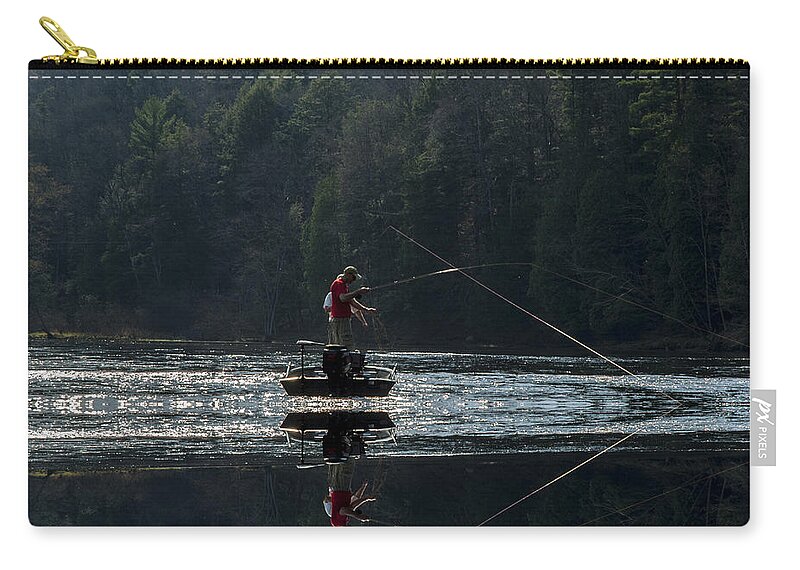 Fishing Zip Pouch featuring the photograph River Run by Kevin Cable