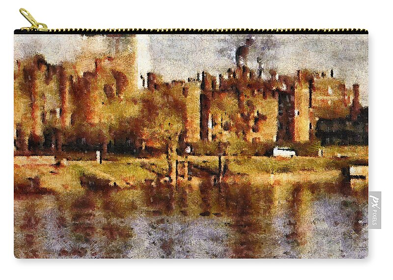 Skyline Zip Pouch featuring the photograph River side heritage buildings by Ashish Agarwal