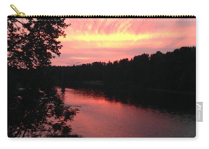 River Zip Pouch featuring the photograph River sunset by Shari Chavira