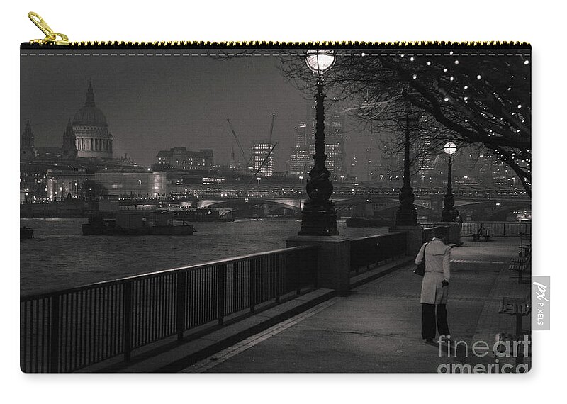 River Zip Pouch featuring the photograph River Thames Embankment, London by Perry Rodriguez