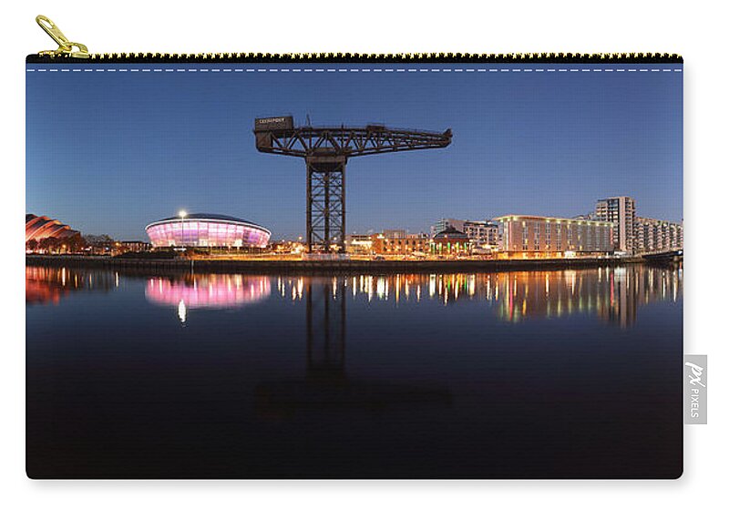  Clyde Arc Zip Pouch featuring the photograph River View Panoramic by Grant Glendinning
