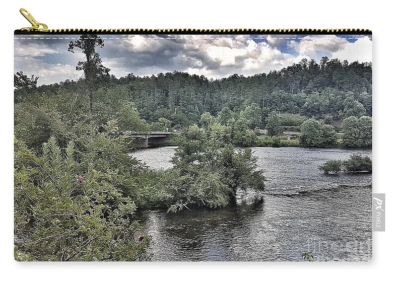 Hiwassee Zip Pouch featuring the photograph River Wonders by Rachel Hannah