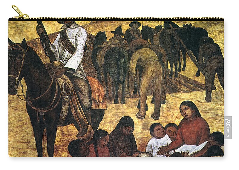 Agricultural Zip Pouch featuring the painting The Rural School Teacher by Diego Rivera