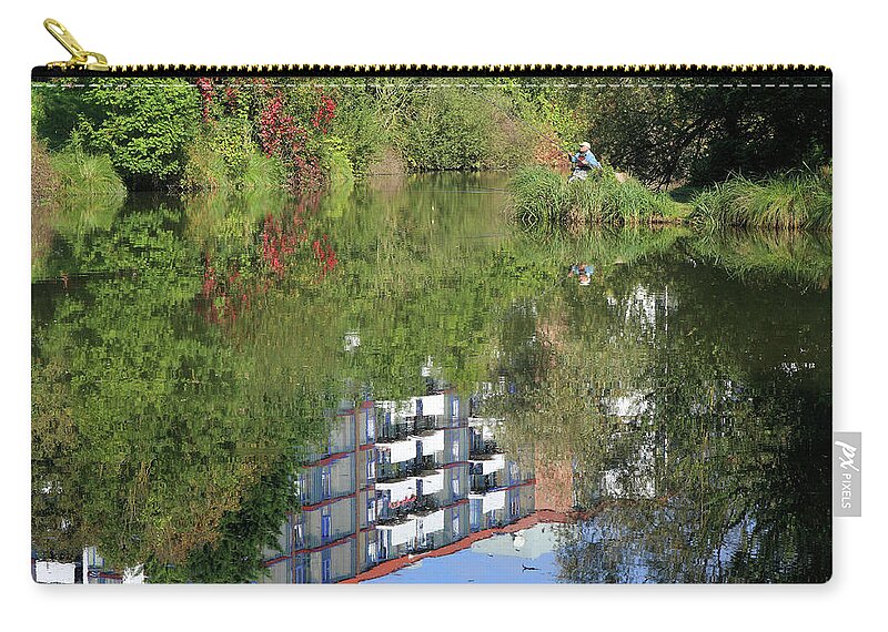 French Zip Pouch featuring the photograph River Reflections #1 by Aidan Moran