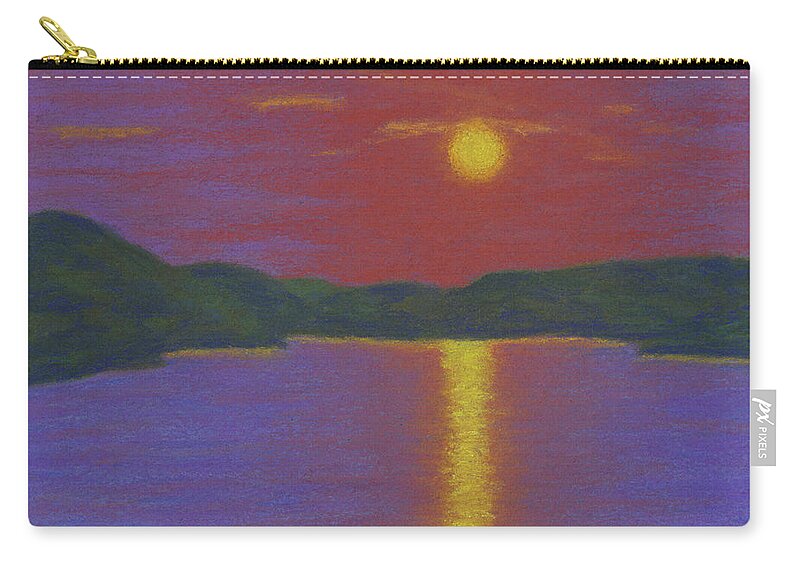 Olifants River Zip Pouch featuring the pastel Riverboat Sunset by Anne Katzeff
