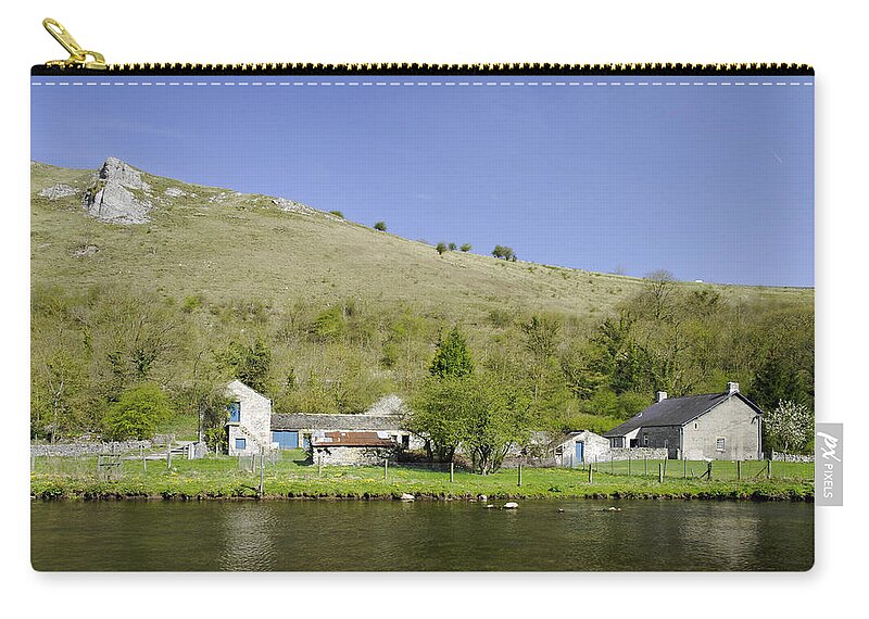 Water Zip Pouch featuring the photograph Riverside Setting at Monsal Dale by Rod Johnson