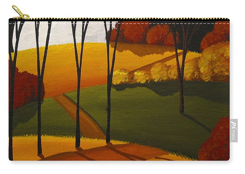 Art Zip Pouch featuring the painting Road Of Autumn by Debbie Criswell
