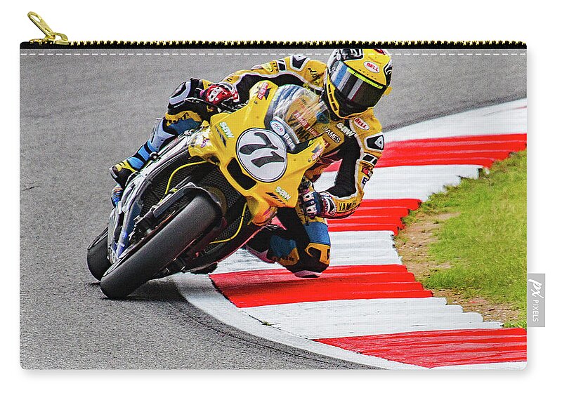 Bsb Zip Pouch featuring the photograph Road Racer - Number 71 by Ed James
