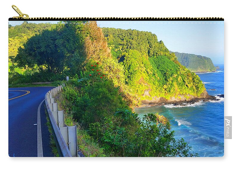 Maui Zip Pouch featuring the photograph Road to Hana - Hawaii by Michael Rucker
