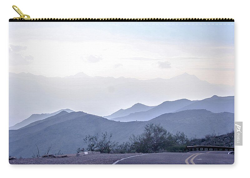 Mountain Zip Pouch featuring the digital art Road to Nowhere by Darrell Foster