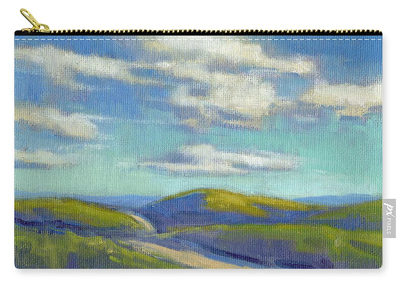 Landscape Zip Pouch featuring the painting Road to the Sky by Konnie Kim