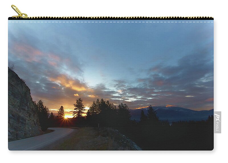 Sunrise Carry-all Pouch featuring the photograph Road Trip by Loni Collins