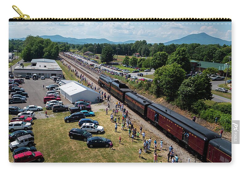 Train Zip Pouch featuring the photograph Roanoke Bound by Star City SkyCams