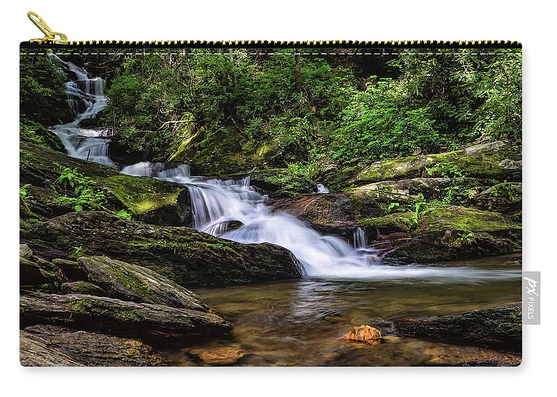 Water Zip Pouch featuring the photograph Roaring Fork Waterfall by Louise Lindsay