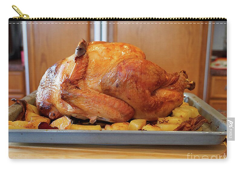 Roast Turkey Zip Pouch featuring the photograph Roast Turkey by Louise Heusinkveld