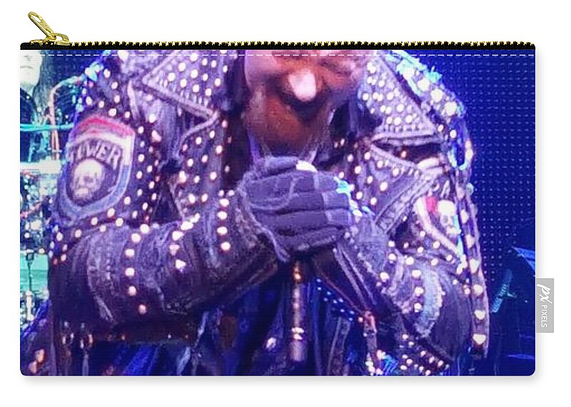 Judas Priest Zip Pouch featuring the photograph Rob Halford 3 by Rob Hans