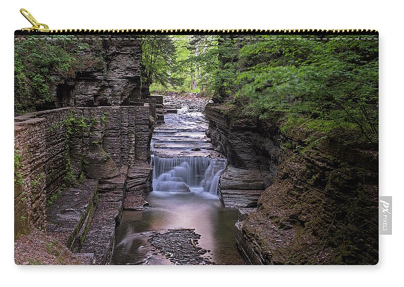 Robert H. Treman State Park Zip Pouch featuring the photograph Robert H. Treman State Park Canal 2 Ithaca NY by Toby McGuire