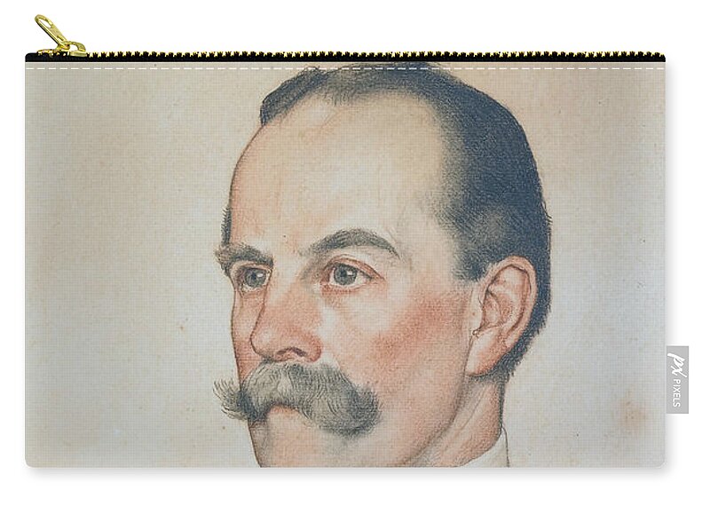 Scottish Art Zip Pouch featuring the pastel Robert Offley Ashburton Milnes, 1st Marquess of Crewe by William Strang