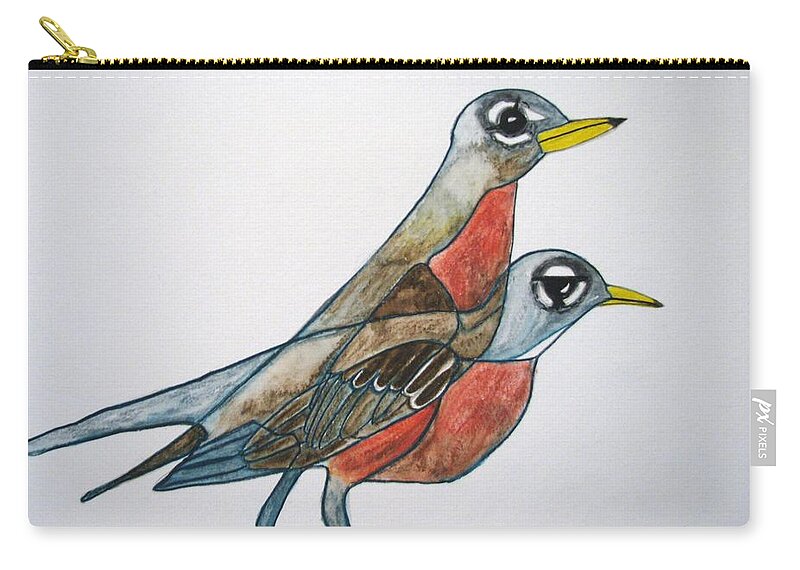  Carry-all Pouch featuring the painting Robins Partner by Patricia Arroyo